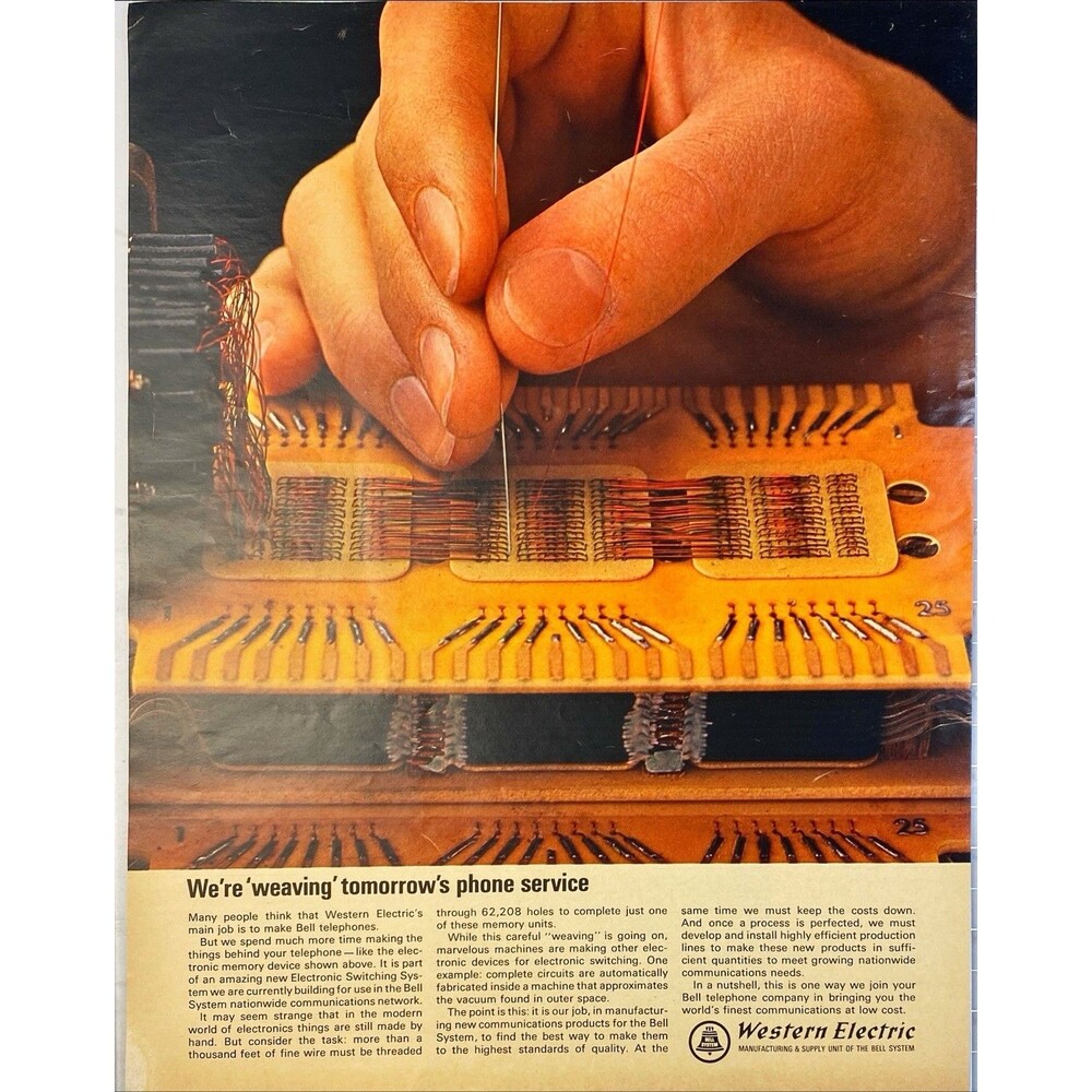 Western Electric Manufacturing "Tomorrows Phone Service Circuit Board" Ad 1965